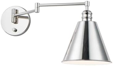Maxim Library-1 Light Horizontal Swing Arm Wall Sconce-8 Inches Wide by 10.5 inches high-Polished Nickel Finish