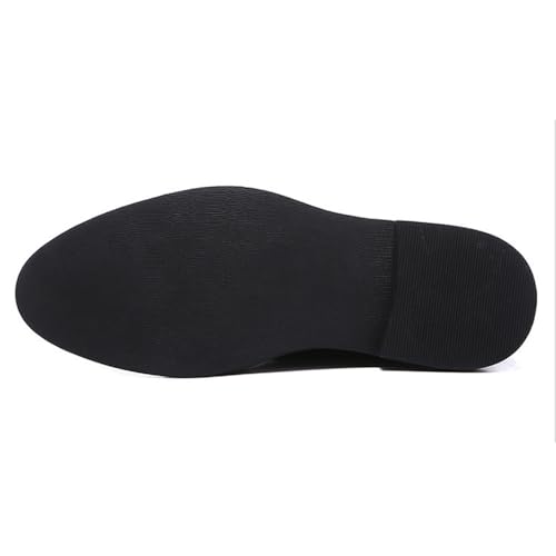 Santimon Men's Oxford Dress Shoes, Pointed Toe Grain Leather, Black Tie, Formal Wedding, Business Casual Derby Shoes3