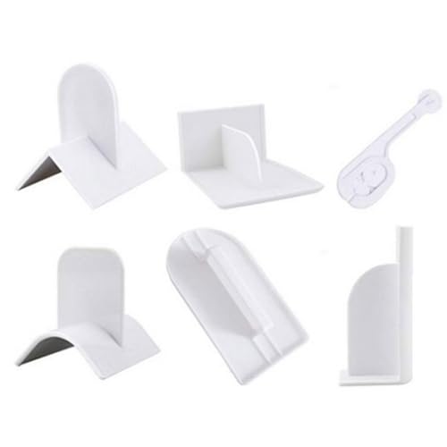 tooloflife Lot de 6 lisseurs de gâteau avec embosseur et bordure ronde, outils de lissage de gâteau pour fondant, crème au beurre, glaçage