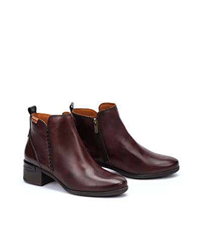 Image of PIKOLINOS Malaga Women's Heeled Ankle Boots | Leather | Zipper Closure | Mid Heel | Size UK 2-8
