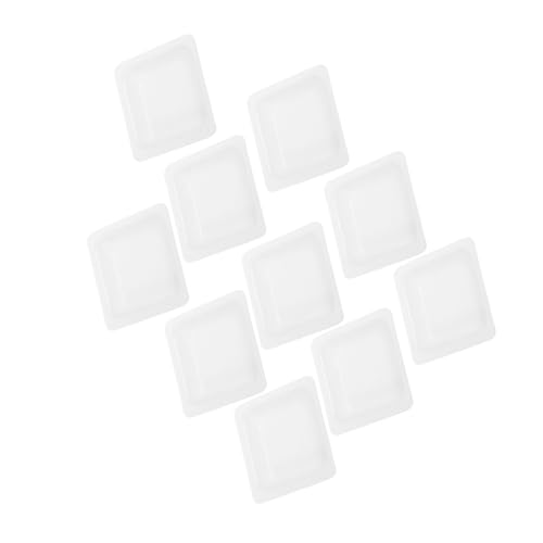 VILLFUL 10pcs Weighing Pan Sample Plates Lab Equipment Storage Trays Weighing Plate Dry Powder Containers Weighing Dishes Sample Weighing Trays Portable Weighting Dishes White Plastic