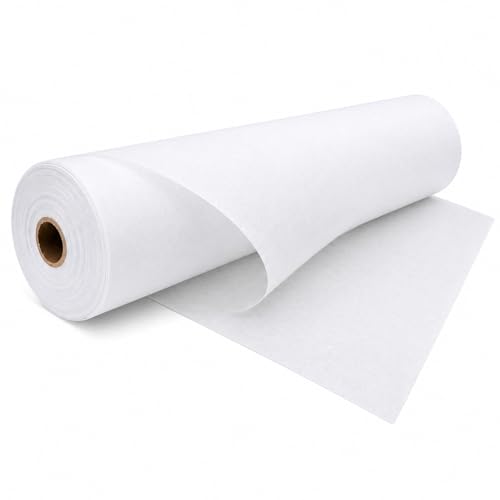 M Fabrics Interfacing Canvas Paper for Stitching Paper Interfacing Fusible Bukram Embroidery Backing (Fusible Interlining) Paper Fuse White Color, 48 Inches Width - Pack of (5 Meters)