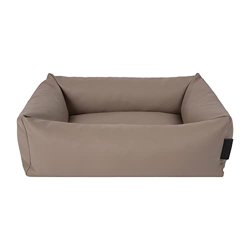District 70 URBAN - Stoere design hondenmand - Imitatie leer - Verkrijgbaar in drie maten - Donkergrijs, Latte of Taupe - Kleur: Latte, Maat: S - 60 x 44 x 15 cm