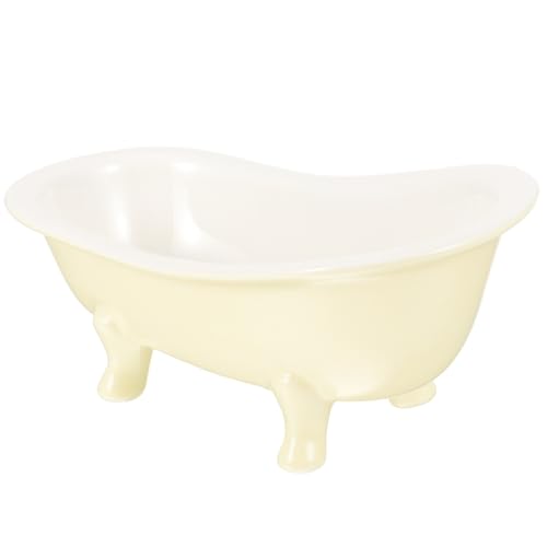 MERRYHAPY Keramik Blumentopf Badewanne Tisch Dekoration Mattierte Gelbe Kleine Pflanzgefäß für Sukkulenten Indoor Zimmerpflanzen Schreibtisch Zubehör Kreatives Pflanzenbehälter