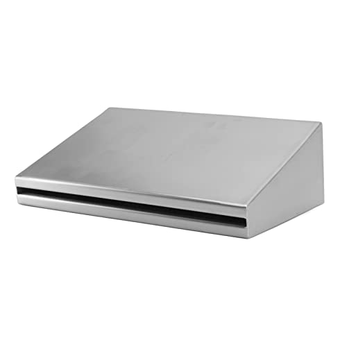 Waterfall Rectangular Fountain Stainless Steel 12V LED Light G1 1/2 Internal Thread for Swimming Pool Garden Landscape Durable 304 Stainless Steel 30x20x10cm