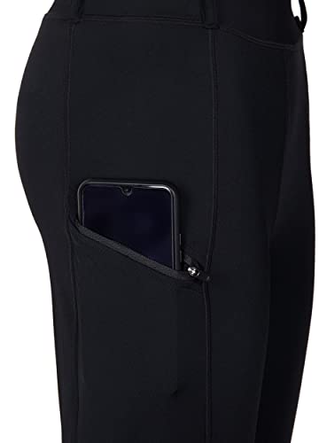 Willit Women's Riding Tights Knee-Patch Breeches Equestrian Horse Riding Pants Schooling Tights Zipper Pockets Black S #TOP2