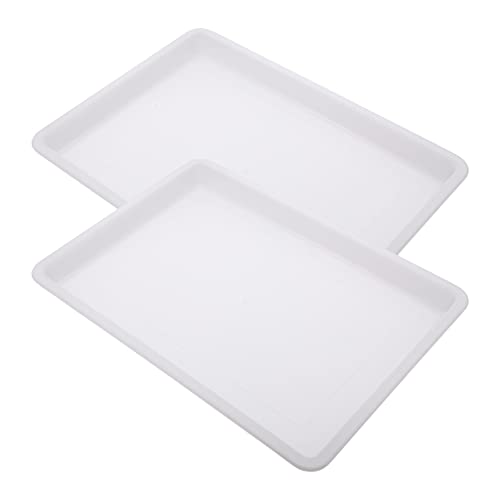 VICASKY Plastic Art Trays 2pcs Artist Paint Palette Watercolor Paint Tray Mixing Serving Tray Stackable Organizer Tool Trays for DIY Craft Pigment Acrylic Oil Watercolor Painting Jewlery