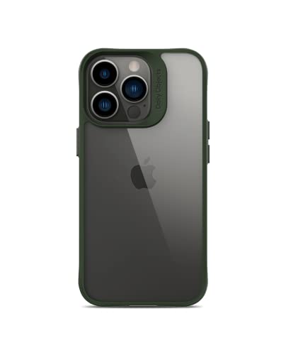 Image of DailyObjects Case for iPhone 14 Pro Max, Drop Protection Polycarbonate Green Hybrid Slim Shockproof Back Cover