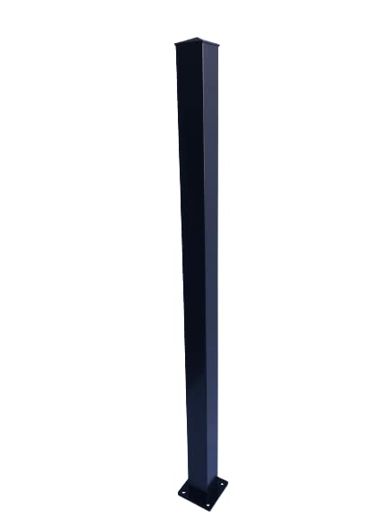 MOUNTWEST 42" Aluminum TOP-Mount Blank Post - Elegant Black Outdoor Pillar for Lasting Style and Durability 42" BLACK 1