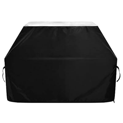 BBQ Grill Cover 65Inch Waterproof Heavy Outdoor Barbecue Gas Grill Covers Fade and UV Resistant Smoker Covers with Adjustable Drawstring for Dust Wind Black