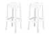 TPFLiving Stołek barowy Faxi zestaw 2 szt. z podnóżkiem – ogrodowe krzesło barowe z tworzywa sztucznego – możliwość układania w stosy – biały połysk
