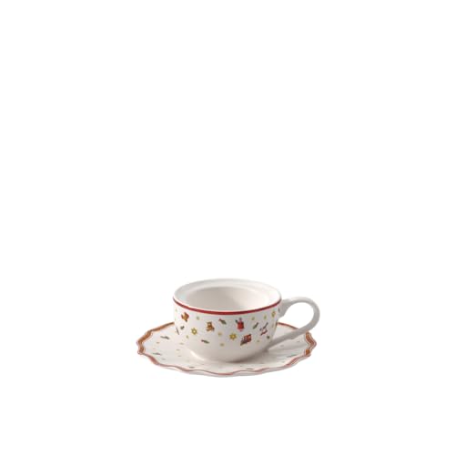 Villeroy & Boch Toy‘s Delight Decoration theelichthouder koffiekop, wit/rood, 9,8 x 9,8 x 4 cm