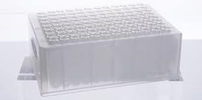 07-8070N-1000-A Polypropylene µLPlate Deep Well Plate Assembled Component Kit, Clear, 1.0 ml, Conical Insert Installed and Natural Cap with PTFE/Silicone Septa