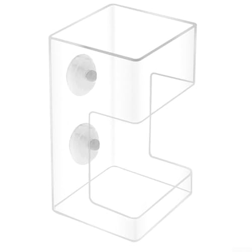 Mangiatoia automatica per pesci, dispenser di cibo per acquario con ventosa, sicuro per ridurre l'intasamento del filtro, trasparente (quadrato)