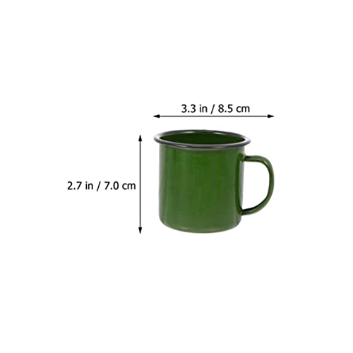 Luxshiny Juego de 4 Tazas de Camping Esmaltadas Tazas de Café Vintage Pequeñas Tazas de Té de Metal Tazas de Sopa de… - Imagen 8