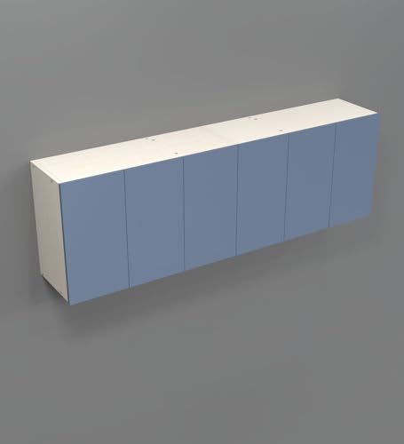 Image of SPECIALITY PANELS 6 Door Wall Cabinet with UV Profile Shutter | Wall Mounted Storage Cabinet for Kitchen Bathroom Living Room | Wooden Wall Cabinet Organizer UV Blueberry Finish DIY Assembly