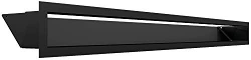 KRATKI AIR Grille de Ventilation 9x100 cm - Grille d'air Chaud Noir, Grille d'extraction pour Ventilation de cheminée résistante à la Chaleur et Surchauffe...