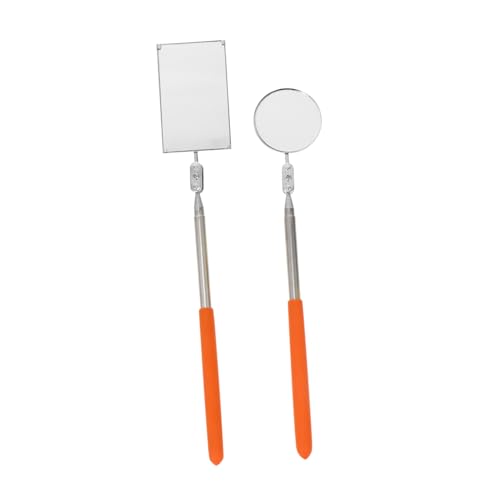 CIYODO 2pcs Vehicle Inspection Mirror Mirrors Telescoping Lighted Inspection Stick on Mirror Inspection Mirror with Light Auto Inspection Mirror Automotive Mirror Tool Car Stainless Steel