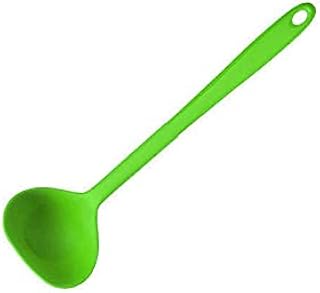 HJUGHPN Cuchara de silicona para el hogar, resistente al calor hasta 300 °C, color: rojo, rosa, azul, verde, tamaño: 31 x 8,5 cm (verde)