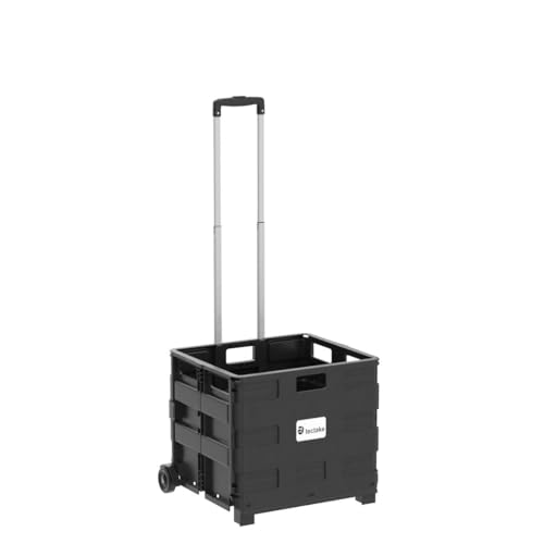 tectake® Einkaufswagen, Trolley Einkaufstrolley klappbar bis 35 kg, Handwagen Einkaufskorb mit...