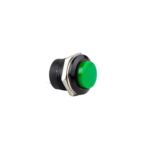 Interrupteur à bouton-poussoir momentané 16mm 6A R13-507 vert pour automatisme et contrôle rond