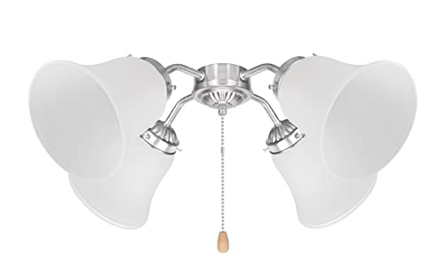 Image of Aspen Creative 23046-4A Transitional Style Bell Shaped Frosted Shade, 2-1 /8 inch Fitter Size, 4-3 /4 inch Height x 4-3 /4 inch Diameter, 4 Pack REPLACEMENT GLASS