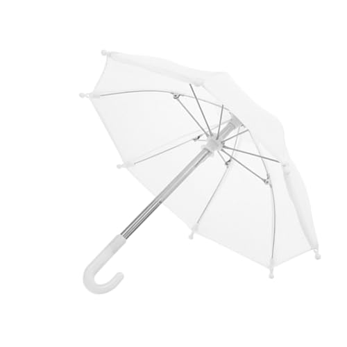 HAPINARY Paraguas de Muñeca Miniatura 18 Pulgadas Blanco Accesorio Decorativo para Casa de Muñecas Mini Paraguas de Lluvia para Maqueta y Escena en Miniatura