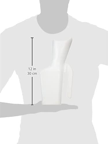 Miniatura 3 de Medpro Orinario femenino portátil, hecho de plástico duradero, fácil de limpiar, capacidad de 1000 cc, 1 litro, cómoda apertura contorneada y mango
