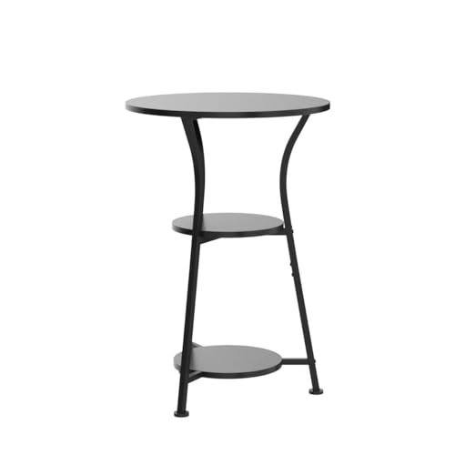 Dulcii 3-Tier Round Accent Table for Small Spaces - Modern Black Side Table for Living Room and Bedroom