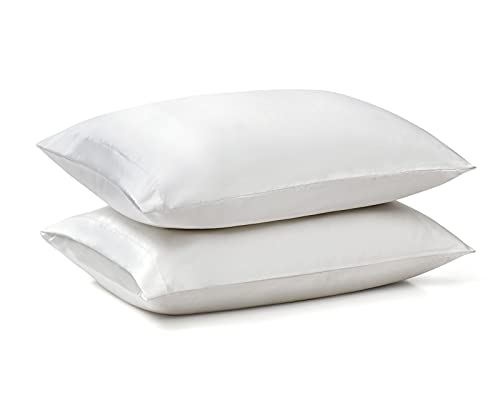 Ersmak Fronhas de cetim Queen conjunto de 2, fronhas de cetim ultra macias e sedosas para cabelo e p