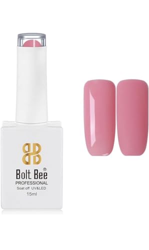 Image of BOLT BEE 15ML Gel Nail Polish 1Pc Clear Pink Glitter Nail Polish Soak Off UV LED Nail Gel Polish Nail Art Starter Manicure Salon DIY at Home, 0.5 OZ (1) (99)