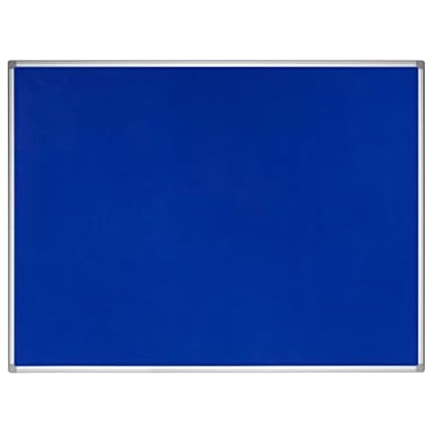 Bi-Office Earth - Notice Board, Blue Felt Board with Aluminium Frame, 90 x 60 cm Cover
