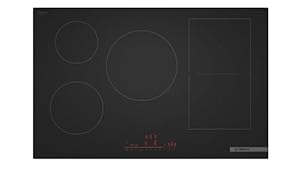 Bosch PVW81CHB1E Serie 6 Induktionskochfeld 80 cm, Matte Oberfläche für 5x weniger Kratzer, automatische Dunstabzugaktivierung, Combi Zone für großes Kochgeschirr, Power Boost - schneller Kochen