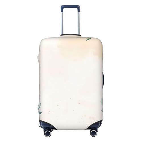 Watercolor Wreath Elastic Travel Luggage Cover, Washable Spandex Suitcase Protector, Anti-Scratch Fits 18-32 Inch