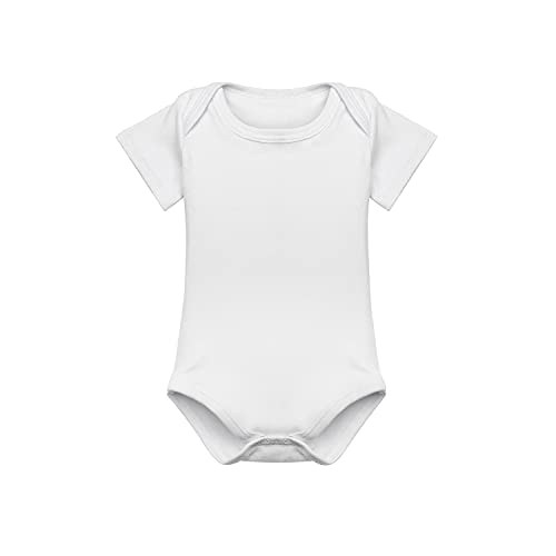Body Bebê Manga Curta Branco Kit 5 Peças Roupinha de Bebê 100% Algodão (M)