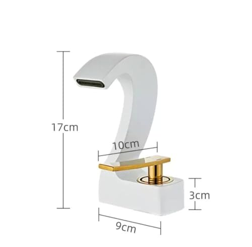 Image of BASSINO Stylish Waterfall Bathroom Faucet - Brass, Black & Gold, Single Hole, Floor Mount, 1 Hole, 1 Handle, Lever, Ceramic Disc Cartridge, Robotic Electroplating, Corrosion Resistant, Timeless Finish