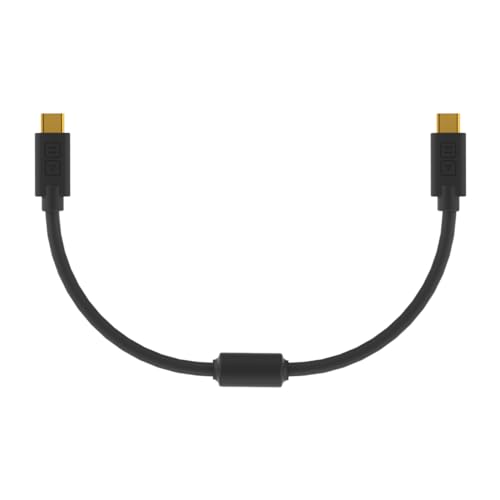DJ TechTools Chroma Cable – USB-C to USB-C Cable | 100W Power Delivery, 10Gbps, 4K60, Ferrites &amp; 56k? Resistor | Audio-Optimized, Color-Coded with Cable Tie | Black 0.8ft (025M) Straight