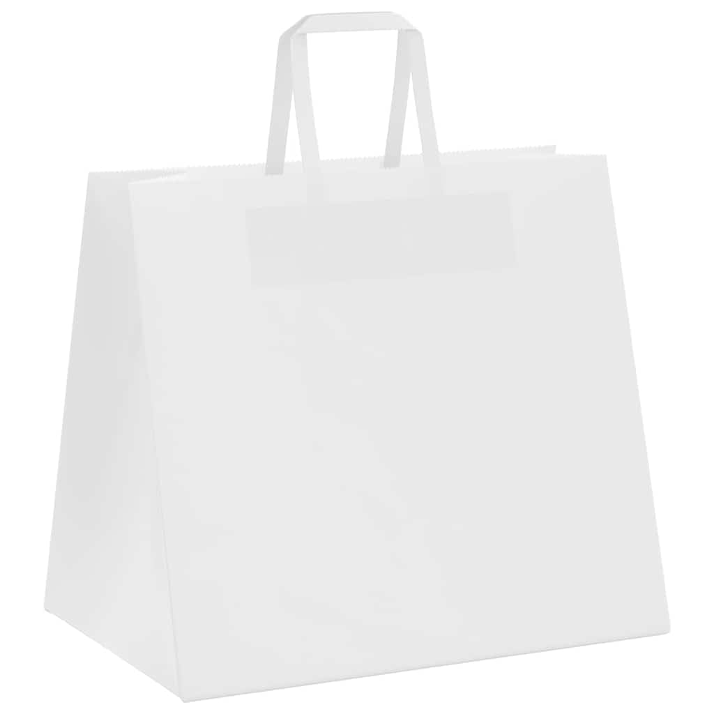 vidaXL Sacchetti di Carta 50 pz con Manici Bianchi 32x22x28 cm, Sacchetto di Carta, Sacchetto Regalo di Carta, Sacchetto Regalo di Carta