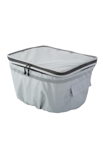 自転車 前かごカバー 防水 止水ファスナー 大容量 二段式 前カゴカバー レインカバー 大きい レイングッズ 雨の日 通学 反射帯