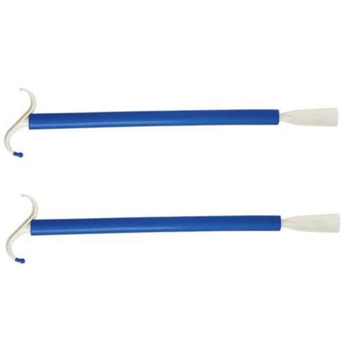 UTHCLO 2 piezas Calzador Auxiliar para Vestirse Ayudante de Calzado para Personas Mayores y Embarazadas Bastones de Vestir Prácticos y Duraderos Color y Azul