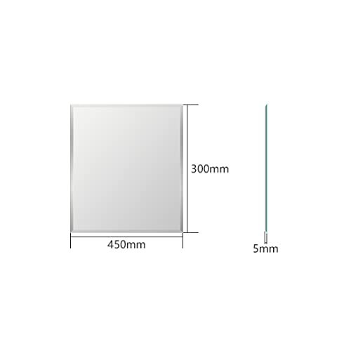 EMKE Bathroom Wall Mirror 45 x 30 cm, Wall Mounted Frameless Rectangle Mirror with Polished Edge Design, Portrait or Landscape - Fit for Bathroom, Bedroom, Dressing Room & Living Room