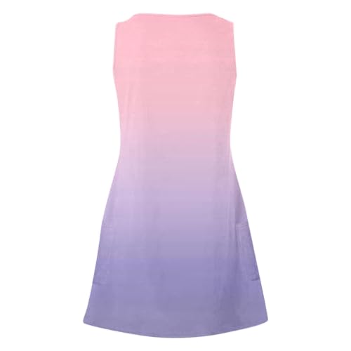 Robe d'été sans manches fluide et décontractée avec col en dégradé chic - 3