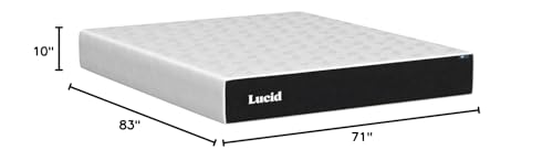 LUCID 10 Inch Memory Foam Mattress - Firm Feel - Infused with Bamboo Charcoal and Gel - Bed in a Box - Temperature Regulating - Pressure Relief - Breathable - California King SizeCalifornia King Size