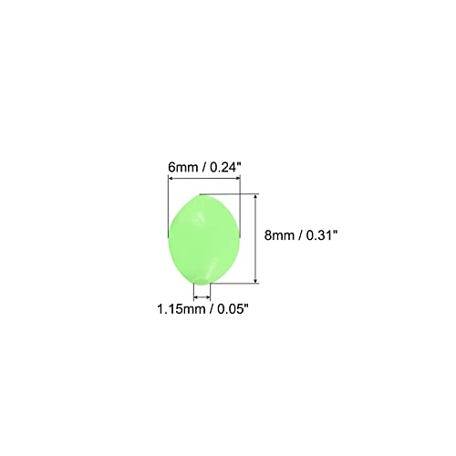 Patikil 7X5Mm Luminous Fishing Beads, 200 Pieces Soft Plastic Glow Fishing Bait Eggs Rig Bead Tackle Tool Oval, Green #TOP1