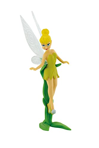 Bullyland Fairies 12848-Figura, Walt Disney Peter Pan, Campanellino con Supporto, Alta Circa 8 cm, Figura Dipinta a Mano, Senza PVC, per Bambini per Il Gioco d'immaginazione, Colore Variegato, 12848