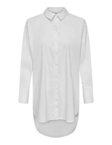 JdY Damen Jdymio L/S Long Shirt Wvn Noos Bluse, Weiß, 38 EU