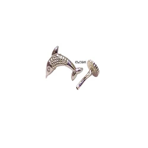 ELOISH 92.5 Sterling Silver Dolphin Design Nose Pin for Women. Cute Fish Design 92.5% Pure Silver Nose Pin for Girls in White and Oxidised Color (SILVER ORNAMENTS : 0.100 GRAMS) (DOLPHINNOSEPIN) (B09B5CVR8Y) Amazon Price History, Amazon Price Tracker