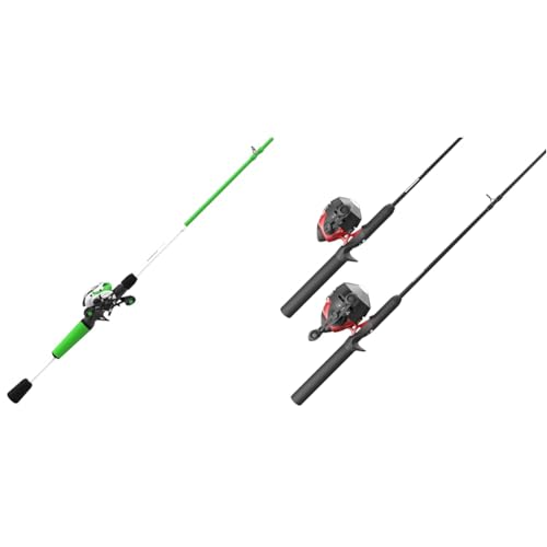 Zebco Roam Baitcast Reel and 6-Foot 6-Inch Fishing Rod Combo and 202 & 404 Spincast Reels and 5-Foot 6-Inch Fishing Rod 2-Pack Combos
