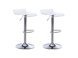 Vente-unique-Lote de 2 taburetes de Bar Oliver - Acrílico - Transparente