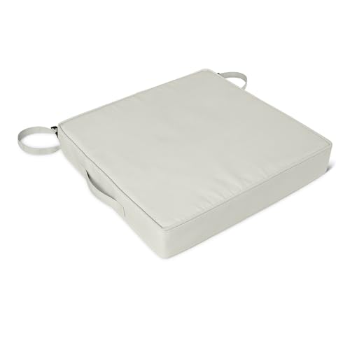 Amazon Basics Cojín para Silla Exterior. 48.2 x 48.2 x 7.6 cm. Beige. Paquete de 2